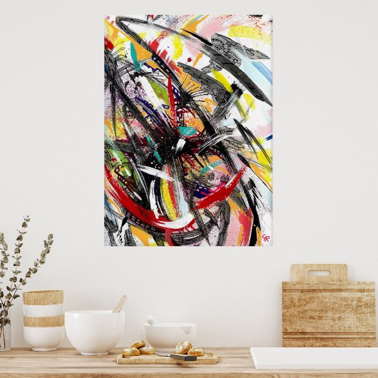 Techno-Orkanmalerei Poster (Küche)