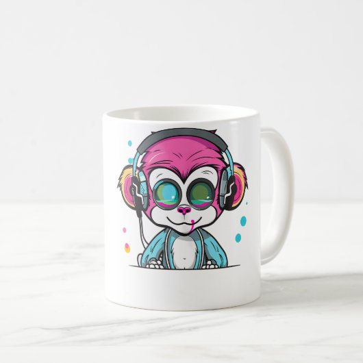 Techno Party Monkey Edm Rave Kaffeetasse (VorderseiteRechts)