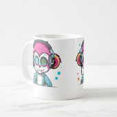 Techno Party Monkey Edm Rave Kaffeetasse (Vorderseite Links)