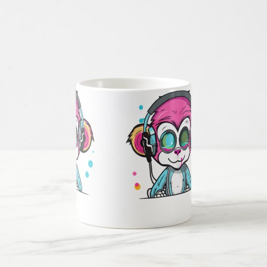 Techno Party Monkey Edm Rave Kaffeetasse (Mittel)