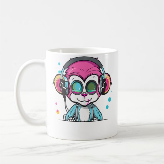 Techno Party Monkey Edm Rave Kaffeetasse (Links)