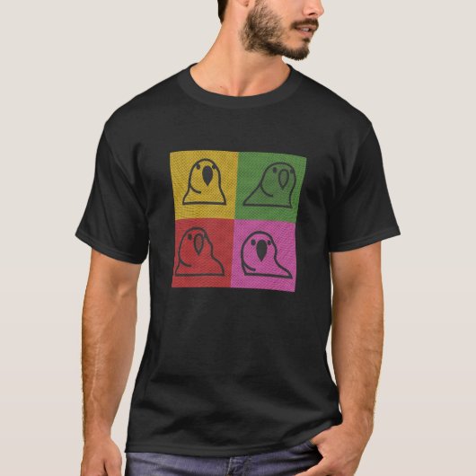 Techno Party Parrot Pop Art T-Shirt (Vorderseite)