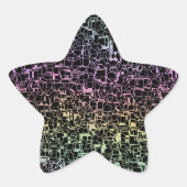 techno rainbo : Stern-Aufkleber (Vorderseite)