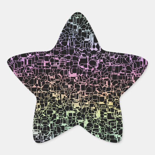 techno rainbo : Stern-Aufkleber (Vorderseite)