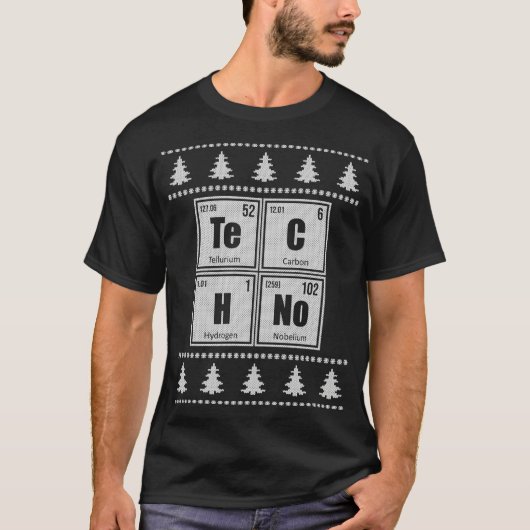 Techno Rave Ugly Christmas Sweater T-Shirt (Vorderseite)