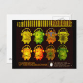 Techno Robot Postkarte (Vorne/Hinten)