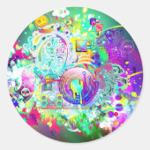 Techno Runder Aufkleber (Vorderseite)