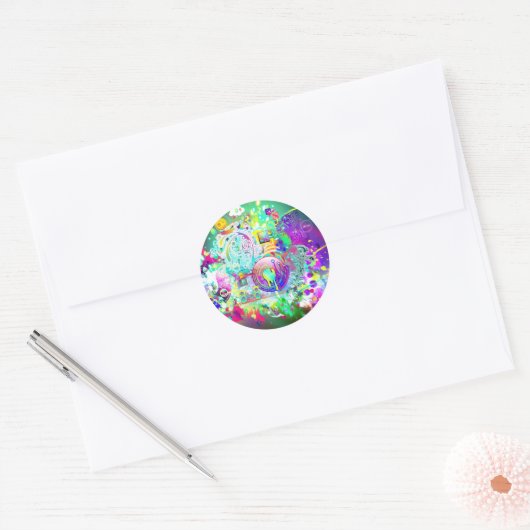 Techno Runder Aufkleber (Umschlag)