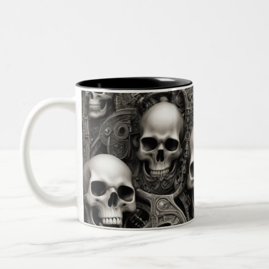 Techno skulls 002 zweifarbige tasse (Links)