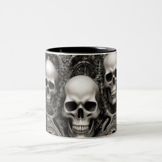 Techno skulls 002 zweifarbige tasse (Mittel)