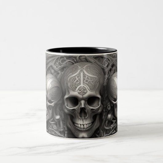 Techno skulls 003 zweifarbige tasse (Mittel)
