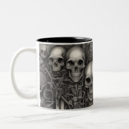 Techno skulls 004 zweifarbige tasse