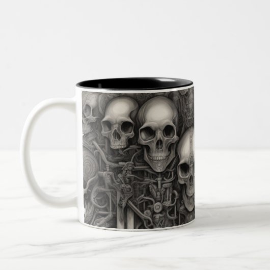 Techno skulls 004 zweifarbige tasse (Links)