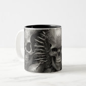 Techno skulls 005 zweifarbige tasse (Vorderseite Links)