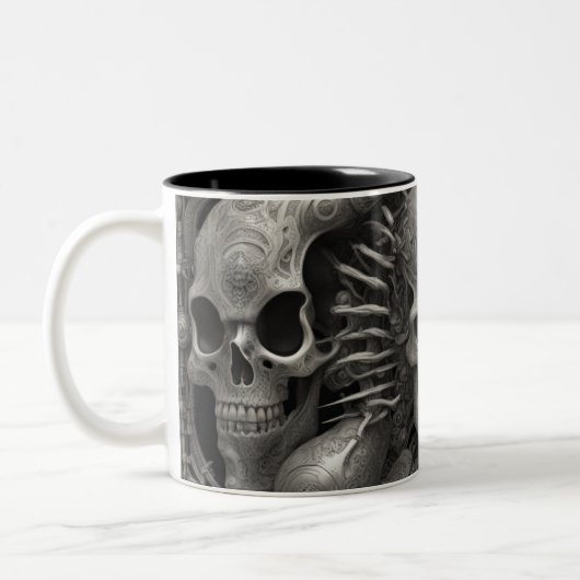 Techno skulls 005 zweifarbige tasse (Links)