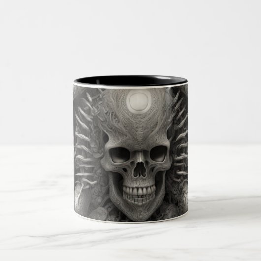 Techno skulls 005 zweifarbige tasse (Mittel)