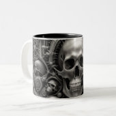 Techno skulls 006 zweifarbige tasse (Vorderseite Links)