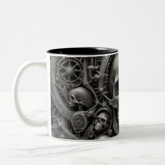 Techno skulls 006 zweifarbige tasse (Links)