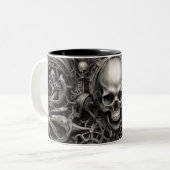Techno skulls 008 zweifarbige tasse (Vorderseite Links)