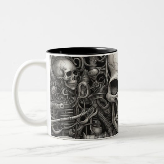 Techno skulls 009 zweifarbige tasse (Links)