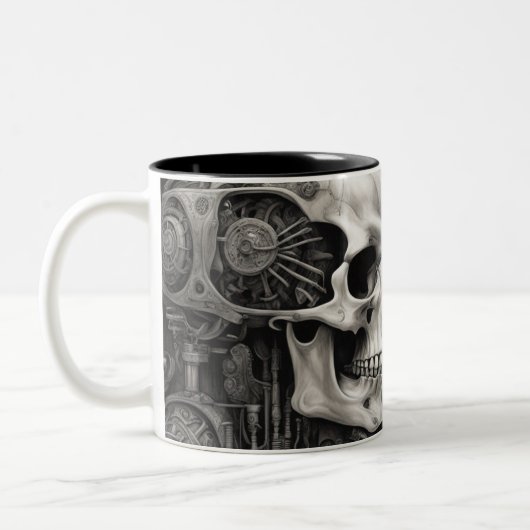 Techno skulls 010 zweifarbige tasse (Links)