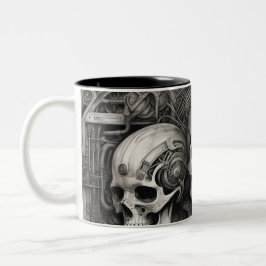 Techno skulls 011 zweifarbige tasse
