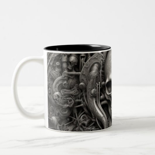 Techno skulls 012 zweifarbige tasse (Links)