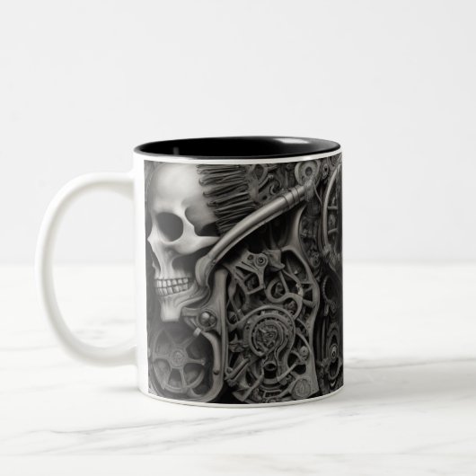 Techno skulls 014 zweifarbige tasse (Links)
