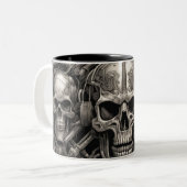 Techno skulls 015 zweifarbige tasse (Vorderseite Links)