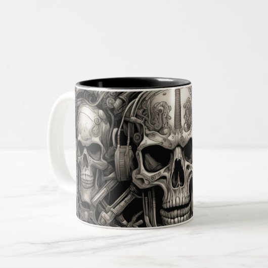 Techno skulls 015 zweifarbige tasse (Vorderseite Links)