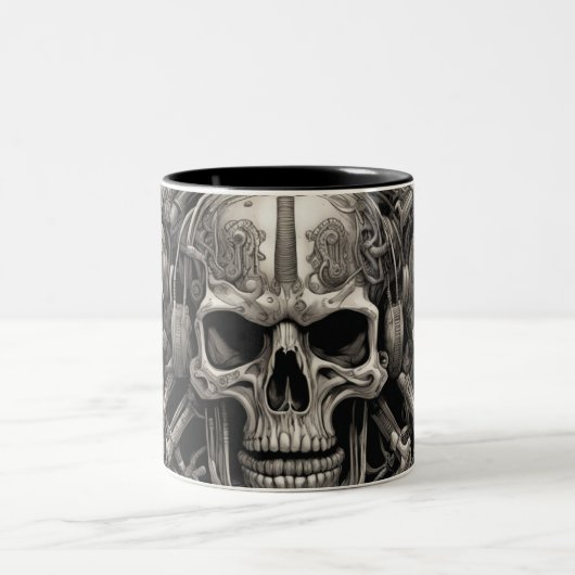 Techno skulls 015 zweifarbige tasse (Mittel)