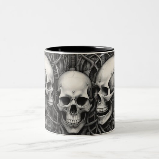 Techno skulls 016 zweifarbige tasse (Mittel)