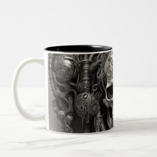 Techno skulls 017 zweifarbige tasse (Links)