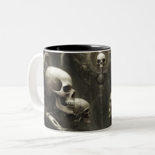 Techno skulls 020 zweifarbige tasse (Vorderseite Links)
