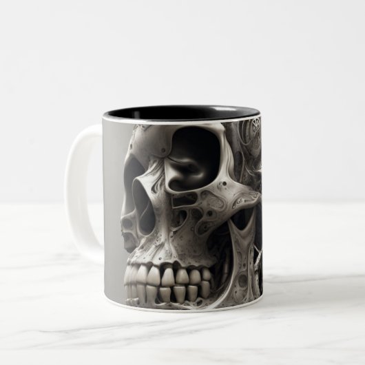 Techno skulls 022 zweifarbige tasse (Vorderseite Links)