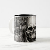 Techno skulls 023 zweifarbige tasse (Vorderseite Links)