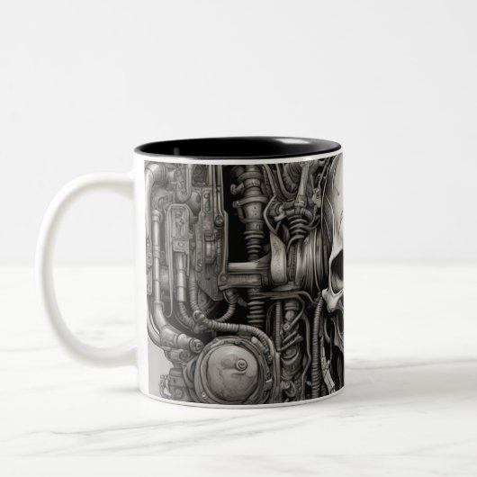 Techno skulls 023 zweifarbige tasse (Links)