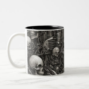 Techno skulls 024 zweifarbige tasse