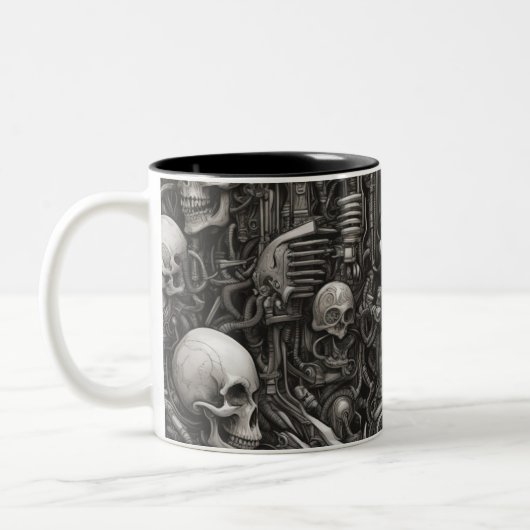 Techno skulls 024 zweifarbige tasse (Links)
