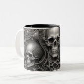 Techno skulls 025 zweifarbige tasse (Vorderseite Links)