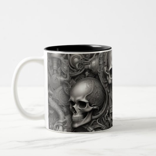 Techno skulls 025 zweifarbige tasse (Links)