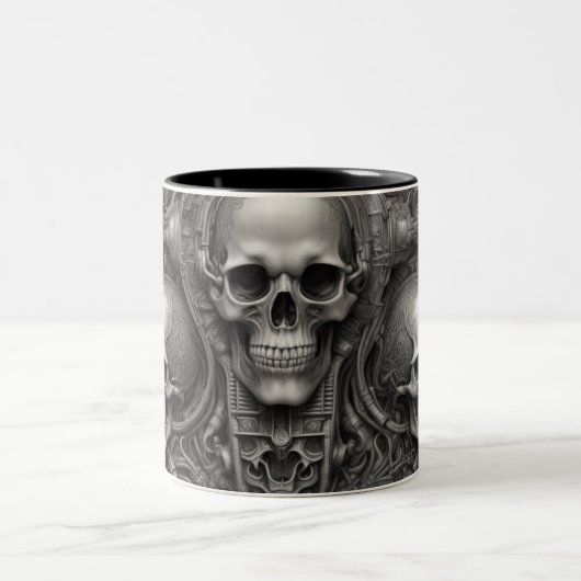 Techno skulls 025 zweifarbige tasse (Mittel)