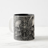Techno skulls 026 zweifarbige tasse (Vorderseite Links)