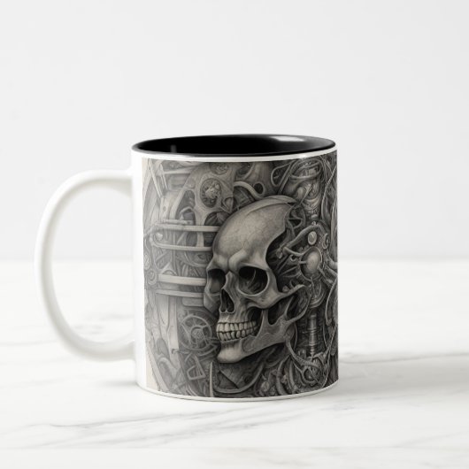 Techno skulls 026 zweifarbige tasse (Links)