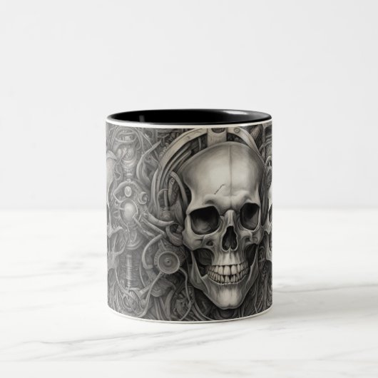 Techno skulls 026 zweifarbige tasse (Mittel)