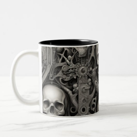 Techno skulls 029 zweifarbige tasse (Links)