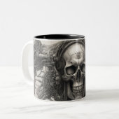 Techno skulls 030 zweifarbige tasse (Vorderseite Links)