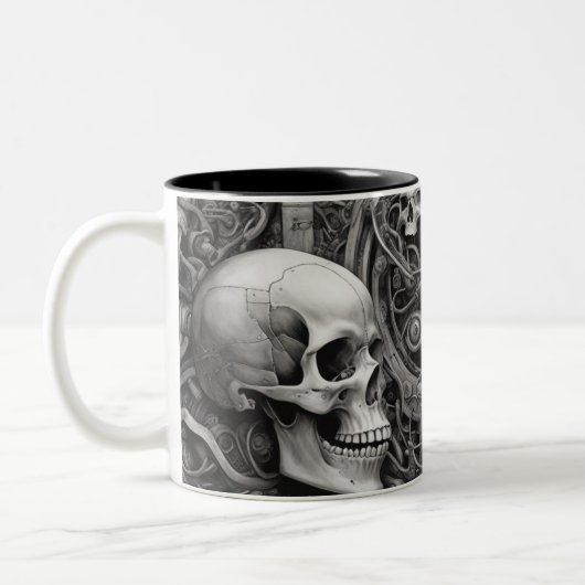 Techno skulls 031 zweifarbige tasse (Links)