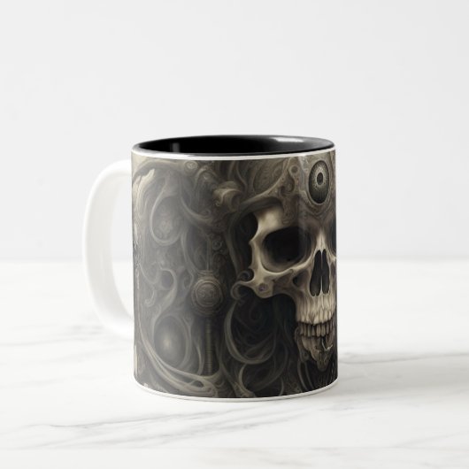 Techno skulls 033 zweifarbige tasse (Vorderseite Links)