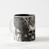 Techno skulls 034 zweifarbige tasse (Vorderseite Links)